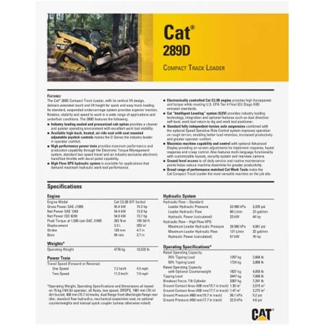 289c skid steer specs|cat skid steer 289d specs.